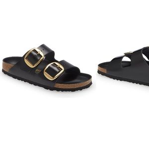 Birkenstock, size 39, black glossy leather, great condition- worn once!, no box